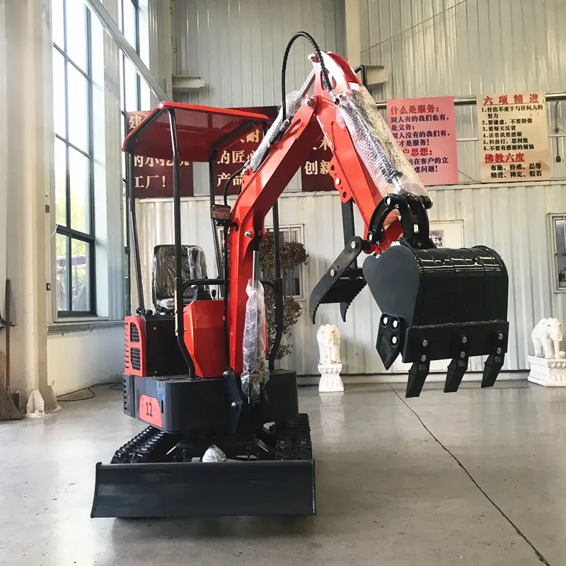 CE EPA 0.8T 1.2T 1.6T 1.8T Compact Hydraulic Crawler Excavator with Snow Plow Interchangeable Auxiliary Tools