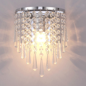Applique da Parete in Acciaio Inox Stile Art Deco con Cristalli, Lampada <span class=keywords><strong>LED</strong></span> di Lusso Nordica per Soggiorno - Product Image 1