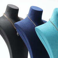Présentoir à bijoux de luxe en microfibre grande taille DIGU, vitrine de magasin de bijoux, buste incurvé surdimensionné pour colliers