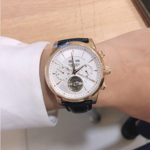 Reloj Mecánico Automático para Hombre Carole, Calendario Perpetuo, Correa de Cuero Genuino, Acero Inoxidable, Resistente al Agua 5ATM - Product Image 5