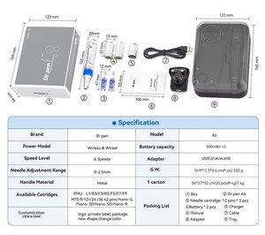 Nuevo Dr. Pen ULTIMA <span class=keywords><strong>A6</strong></span> Inalámbrico, <span class=keywords><strong>Dermapen</strong></span>, Microagujas, Mesoterapia, MesoPen - Product Image 5