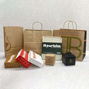 Sac en papier kraft avec poignée personnalisé pour emballage alimentaire à emporter, sacs en papier brun pour plats à emporter, sac de courses en papier kraft pour aliments - Product Image 3