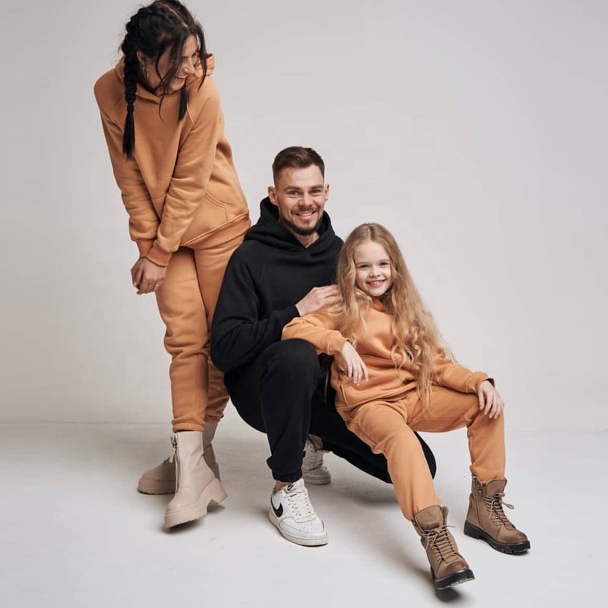 Hoddie наборы для бега для детей и мамы подходящая Толстовка комплект одежды для семьи