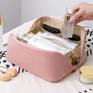 Sac de maquillage de voyage portable, grande capacité, sac de rangement rectangulaire en PVC pour cosmétiques, articles de toilette, salle de bain, usage domestique - Product Image 4