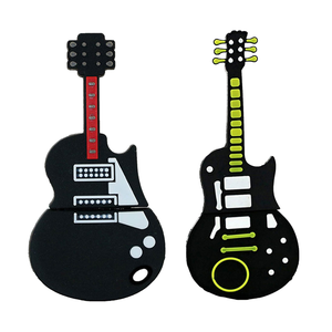 OEM ODM diseño personalizado PVC goma guitarra forma USB <span class=keywords><strong>Flash</strong></span> Drives 2,0 interfaz 32GB a 128GB Memory Stick para uso portátil - Product Image 2