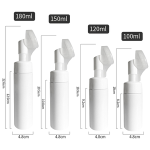 Fabricación de Botellas Dispensadoras de <span class=keywords><strong>Jabón</strong></span> Facial Redondas de Plástico Blanco de Alta Gama de 100 ml, 5 oz, 200 ml y 250 ml con Cepillo de Silicona - Product Image 5