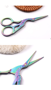 Tijeras de bordado de cigüeña, tijeras con forma de grúa de acero inoxidable coloridas Vintage para manualidades de bordado de costura a medida DIY - Product Image 5