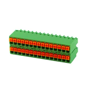 Double Level Spring Terminal Blocks Push In Wire Connectors For Pcb 3.5mm Pitch