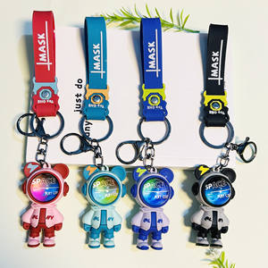 Llavero LED Personalizado con Diseño de Oso Espacial de Dibujos Animados, Colorido y Genial, con Patrón de Muñeco de Astronauta, Colgante para Mochila - Product Image 2