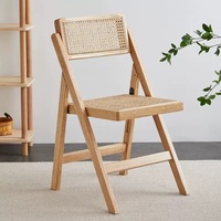 Chaise de jardin pliante en rotin et bambou tressé à la main, avec dossier réglable, portable pour l'extérieur, idéale pour hôtel, restaurant, banquet, événement