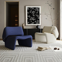 Evelyn Velvet Series Chaise longue en tissu de style minimaliste italien Chaise de salon design de hall d'hôtel Chaise de canapé texturée