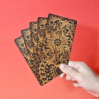Mini-carte personnalisée pour jeu de tarot Or Oracle avec feuille plastique écologique et durable pour usage familial