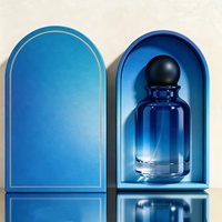 Flacons de parfum en verre cylindriques de couleur personnalisable, vaporisateur à pompe, bouchon en bois, boîte cadeau, 30 ml/50 ml/100 ml, OEM/ODM, impression à l'écran