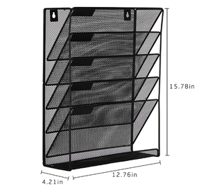 Porte-revues mural en maille Porte-journaux A4 Porte-<span class=keywords><strong>catalogue</strong></span> en métal Panier - Product Image 2