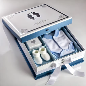 Biodegradable Personalized Baby Skincare Baby Shower Decoration <b>Memory</b> Keepsake <b>Box</b> Baby Newborn Clothes Packaging Paper <b>Box</b> - Product Image 4