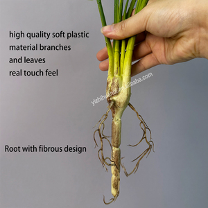 Thường Xanh lá trắng cảm ứng thực sự monstera lá bó hoa với rễ bao giờ trang trí sắp xếp nhà máy mô phỏng Bắc Âu - Product Image 4