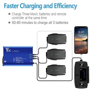 Chargeur 5 en 1 pour batterie et télécommande DJI <span class=keywords><strong>Mavic</strong></span> <span class=keywords><strong>Pro</strong></span> & Platinum & Alpine White, hub de charge rapide multiple - Product Image 2