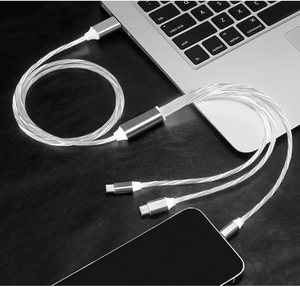 Chất lượng cao hơn 2A chảy ánh sáng LED 3 trong 1 USB 1.2M cáp sáng LED ánh sáng lên điện thoại sạc cáp Streamer Cáp - Product Image 6