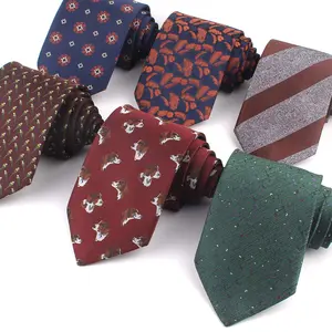 New Jacquard Woven 8cm Width Tie For Men Wedding Business Polyester Mens Necktie For Suit