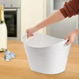 Partiler ve içecekler için buz kovası 2 adet 4 litre içecek küvet şampanya şarap soğutma kovası plastik