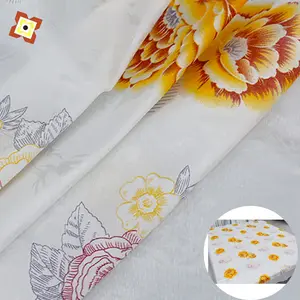 100% Polyester 금 분말 Printed 워프 니트 fabric, Huayao fabric printed spun rayon fabric