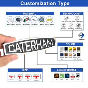 Calcomanías 3D de <span class=keywords><strong>Metal</strong></span> ABS con Relieve Personalizado, Insignia Cromada para Autos, Logotipo, Placa con Nombre, Emblema para Motocicleta, Yate, Equipo Deportivo - Product Image 5