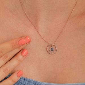 Collier en argent sterling 925 avec un œil dans un cercle - Product Image 6