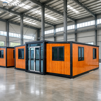 Maison conteneur modulaire préfabriquée en acier de 20 pieds à double aile extensible, directement de l'usine, pour habitation ou annexe