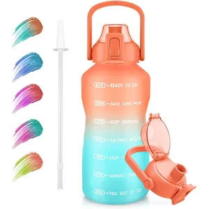32oz/64oz/128oz Motivational Gym Water Bottle Straw Sports Outdoor Plastic CLASSIC Adults Sustainable Outdoor Travel
