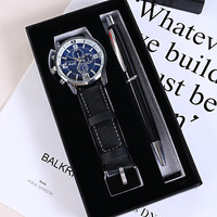 Coffret cadeau montre à quartz avec design analogique classique et boîte incluse pour homme, cadeau d'affaires, souvenir et récompenses pour clients VIP