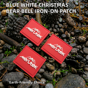Parches Bordados Termoadhesivos de Fieltro Ecológico Azul y Blanco con Diseño de Oso y Campana para Sombreros, Decoraciones Navideñas - Product Image 2