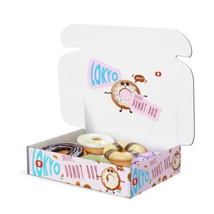 Lokyo caixa de papel doce dobrável, tamanho personalizado, padaria, biscoitos, doce, bolinhos, tirar rosquinha