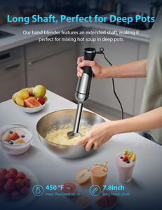 Electric Food Mixer Kitchen Hand Blender Egg Beater <b>Vegetable</b> <b>Stand</b> Blend Stainless Steel Blade - Product Image 1