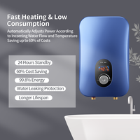 Chauffe-eau électrique sans réservoir 220-240V 11000W avec affichage numérique et contrôle précis de la température, à fixation murale pour usage domestique familial
