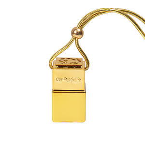 Golden Electroplated 5ML <b>Perfume</b> Aromatherapy Essential Oil Car Pendant Square <b>Empty</b> Glass <b>Bottle</b> - Product Image 1
