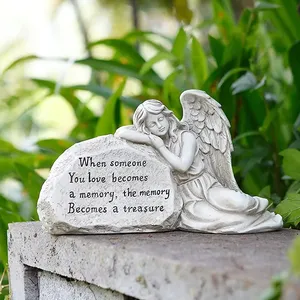 Memória Grave de Anjo Simpática Artesanato Torna-se um Tesouro Estátua Memorial de Anjo Dormindo