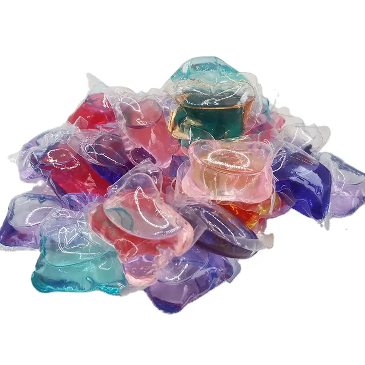 Capsules de liquide de lavande colorées, parfum liquide à laver, poudre scintillante, détergent, pour lessive, dosettes