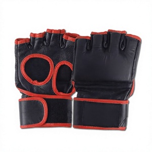 Gants de MMA en cuir Saibro, demi-doigts, fermeture Velcro au poignet, pour arts martiaux adultes - Product Image 2