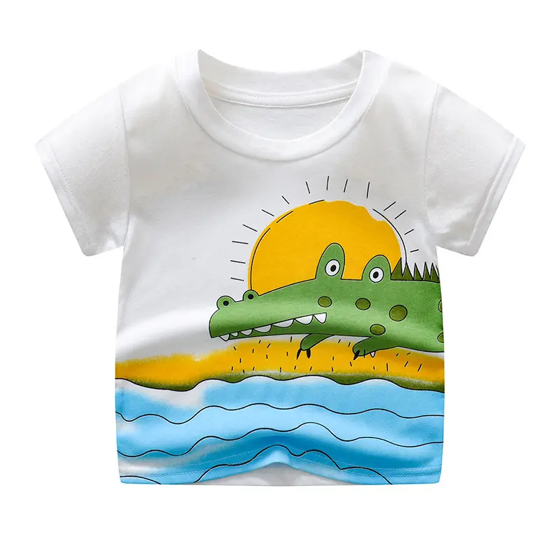 2-10 Jaar Oude Jongenskleding Zomer Kinder Onderbroek Buitenlandse Stijl Top T-Shirt Met Korte Mouwen