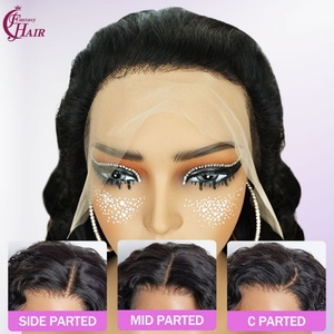 FH Wholesale Loose Bouncy Curl Frontal <b>Wig</b> Human Hair #T2-4 13x4 5x5 Transparent Lace Natural Human Hair <b>Wig</b> for Women - Product Image 3