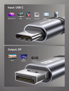 <span class=keywords><strong>USB</strong></span> <span class=keywords><strong>C</strong></span> DP Cable 8K/60HZ 4K/120HZ 3D Compatible PVC Smartphone/Tablet/Laptop HDTV Monitor adaptador para S23 XP SP S4 PS5 Multimedia - Product Image 2