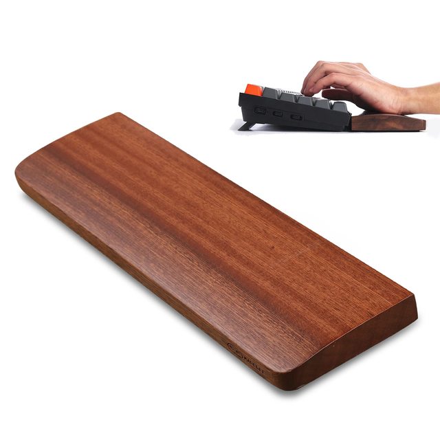 Wholesale Wooden Keyboard Wrist Rest,Walnut Solid Wood Non Slip Ergonomic Palm Rest for Compact 60% Keyboard