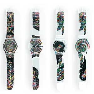 Montre en plastique à motifs pour hommes et femmes, bracelet personnalisé avec votre propre Design, imprimé, unisexe - Product Image 1