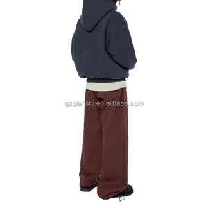 Sweat à capuche zippé Essentials 600 500 g/m² 100 % coton épais noir, coupe oversize, personnalisé, coupe carrée, court - Product Image 4