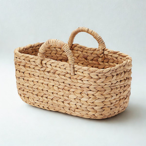 Bolso Tejido de Jacinto de Agua Vintage, Elegancia Natural, Gran Capacidad, Dos Tonos, Tinte Natural, para Mercados de Lujo Ecológicos Globales - Product Image 1