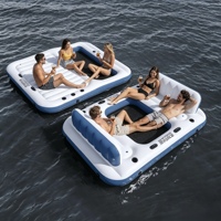 Île flottante gonflable multi-personnes grande capacité, matelas pneumatique double usage pour fêtes et rassemblements estivaux
