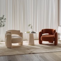 Fauteuil d'Appoint Milieu de Siècle Relaxation Luxe Moderne Nouveauté Meuble d'Accent Salon