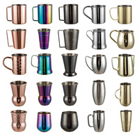 Mug à bière et à cocktail en acier inoxydable plaqué cuivre pour restaurant et bar, design simple, mug pour boissons froides