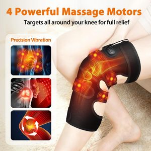 Fabrikpreis Neopren Grau/Schwarz 4-Motoren Vibrationsmassage Konvektionsheizung Extra-Große Kniebandage Wickelgurt Elektrisch - Product Image 3