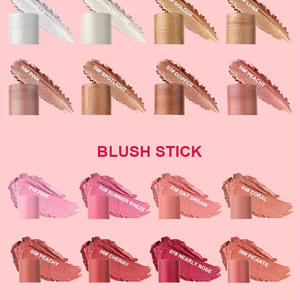 Stick de blush double tête avec logo privé MLM, waterproof, longue tenue, fini scintillant pour le visage - Product Image 3